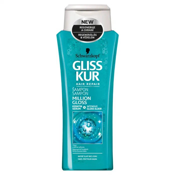 Gliss Kur šampon 250ml Milion Gloss | Kosmetické a dentální výrobky - Vlasové kosmetika - Šampony na vlasy Gliss Kur šampon 250ml Milion Gloss | Kosmetické a dentální výrobky - Vlasové kosmetika - Šampony na vlasy